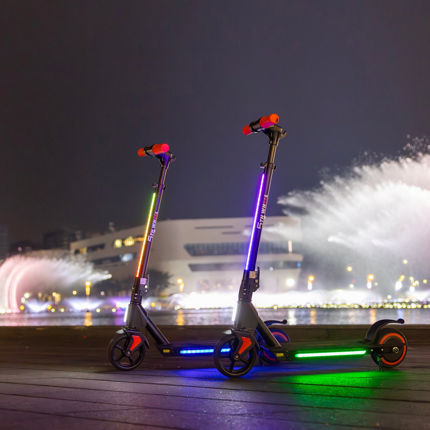 5TH WHEEL Kids Electric Scooter | 150W Rated Motor, 20 Mile Range, Adjustable Height Stem with Ambient Lighting System