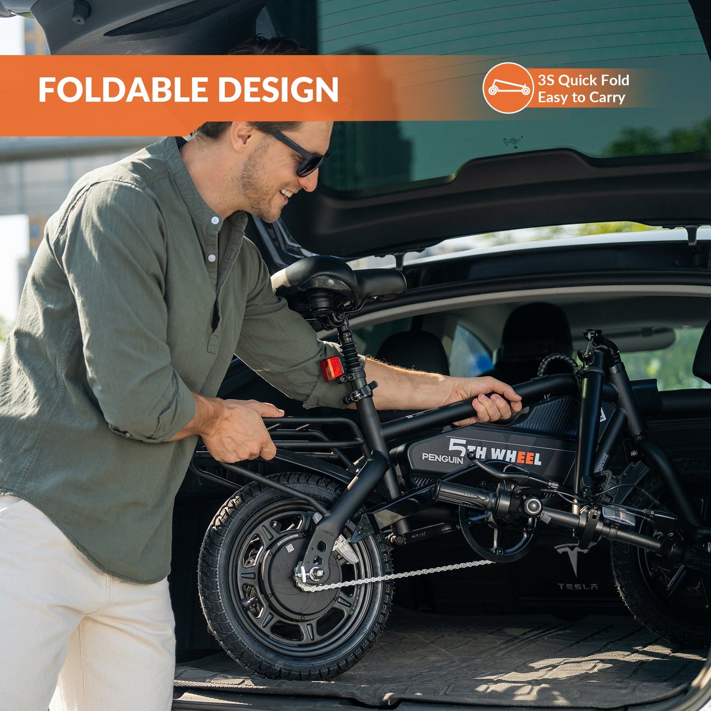 5TH WHEEL TRANSIT Compact Electric Bike | 700W Peak Motor & 20 Mile Range