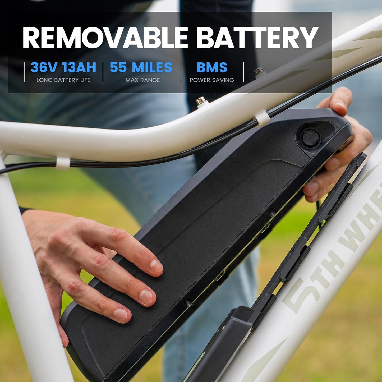 5TH WHEEL MATE Commuter Electric Bike | 1000W Peak Motor & 25 Mile Range
