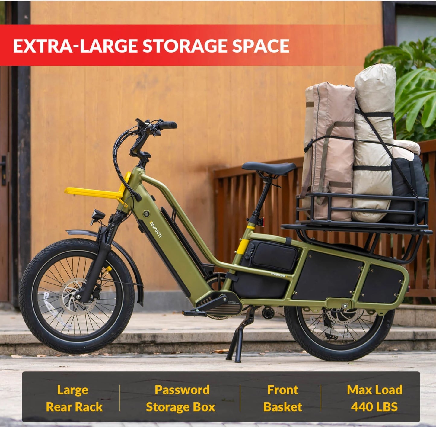 5TH WHEEL TORNADO Full Utility Cargo Electric Bike | 1000W Peak Motor & 25 Mile Range