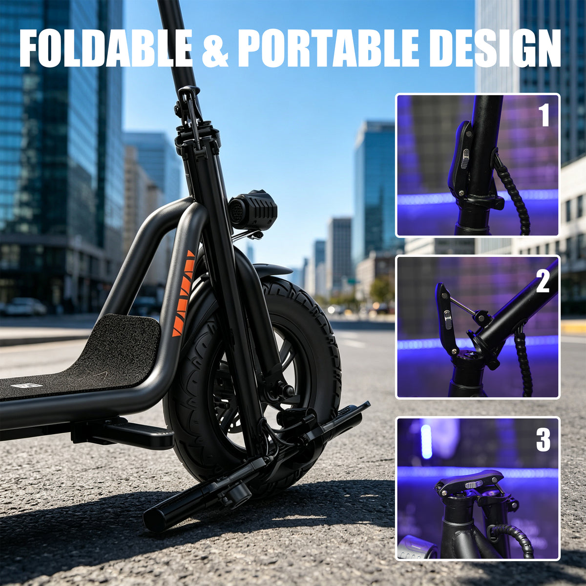 5TH WHEEL T20PRO Seated Electric Scooter w/ Rear Basket - 700W Peak, 20 mph Top Speed, 20 Mile Max Range, 265 lbs Max Capacity, 12" Tires