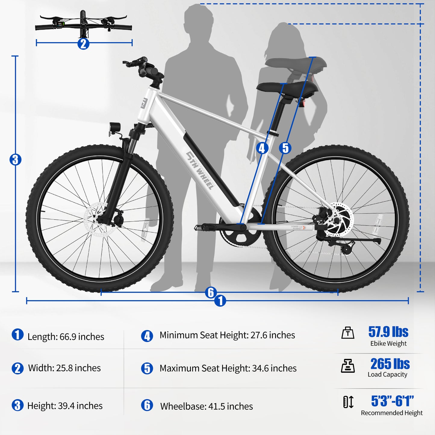 5TH WHEEL IMPACT Gravel Commuter Electric Bike | 700W Peak Motor & 22 Mile Range