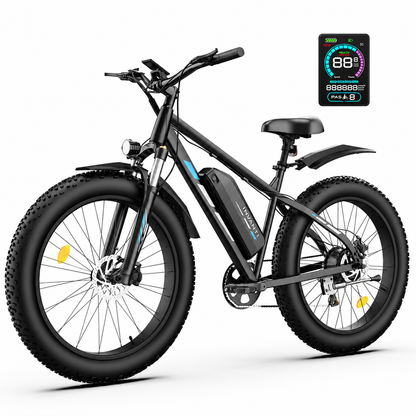 5TH WHEEL RAVENX Fat Tire Electric Bike - 500W Rated Motor, 20 MPH Top Speed, 72 Mile Max Range, with 26” Fat Tires