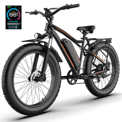 5TH WHEEL FALCONX All-Terrain Cargo Electric Bike - 500W Rated Motor, 20 MPH Top Speed, 72 Mile Max Range, with 26” Fat Tires