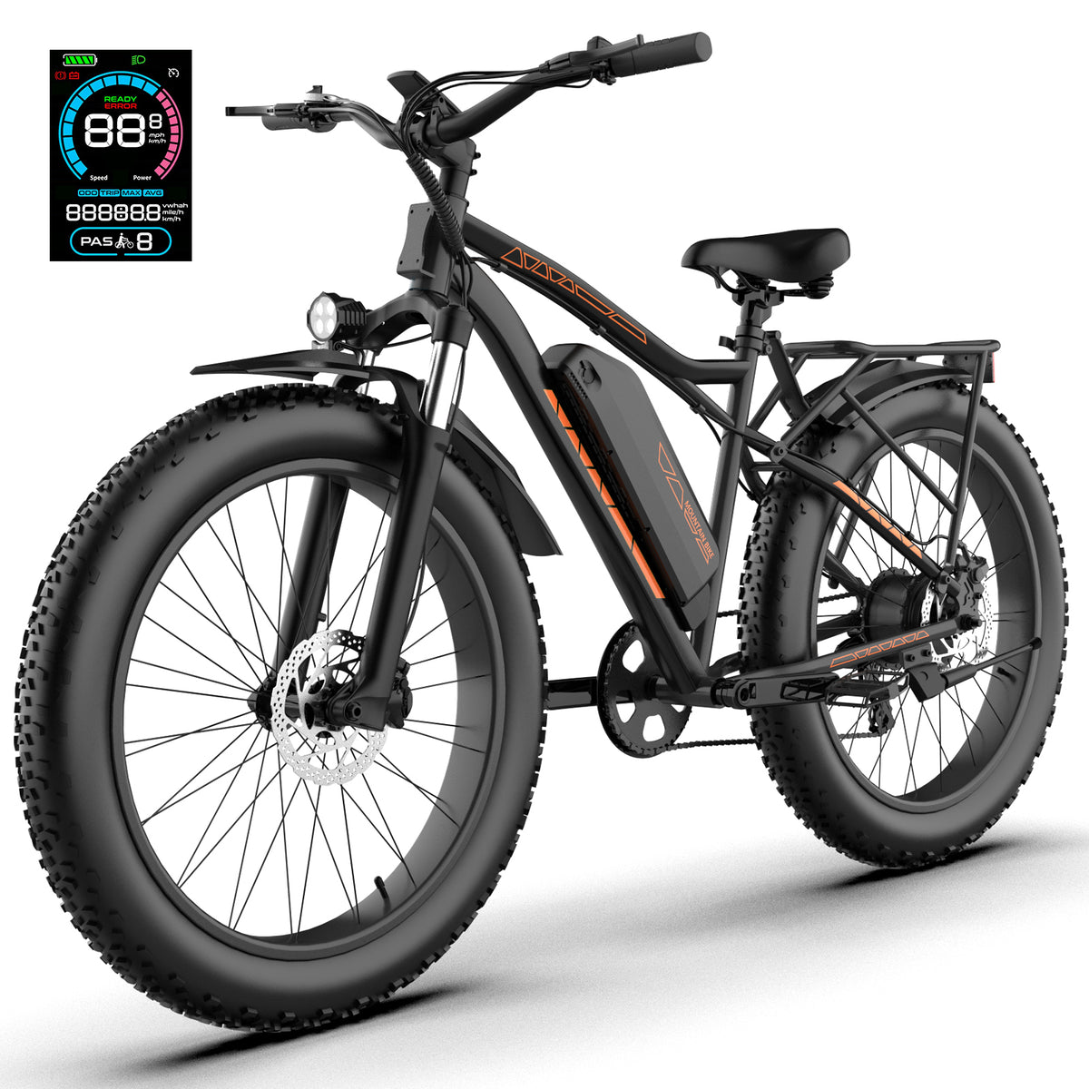 5TH WHEEL FALCONX All-Terrain Cargo Electric Bike - 500W Rated Motor, 20 MPH Top Speed, 72 Mile Max Range, with 26” Fat Tires