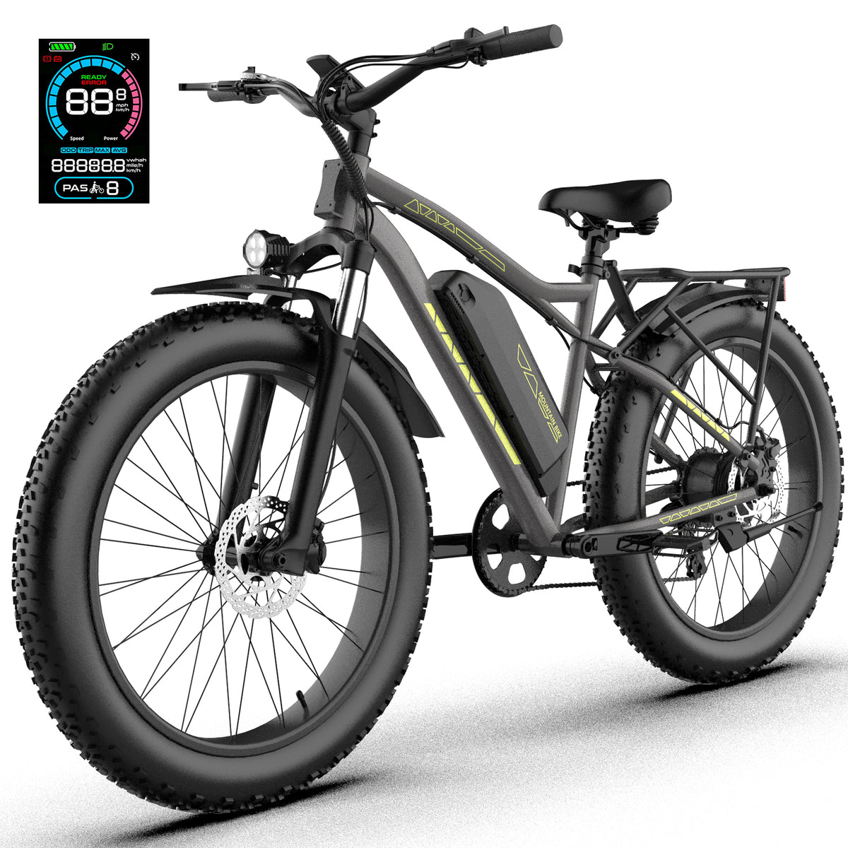 5TH WHEEL FALCONX All-Terrain Cargo Electric Bike - 500W Rated Motor, 20 MPH Top Speed, 72 Mile Max Range, with 26” Fat Tires
