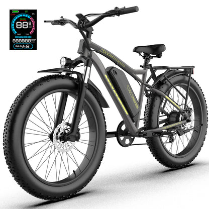5TH WHEEL FALCONX All-Terrain Cargo Electric Bike - 500W Rated Motor, 20 MPH Top Speed, 72 Mile Max Range, with 26” Fat Tires