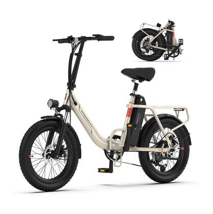 5TH WHEEL TIDE 2 Folding Utility Electric Bike - 1000W Peak Motor, 25 Mile Max Range, 330 lbs Max Capacity, 20" Fat Tires