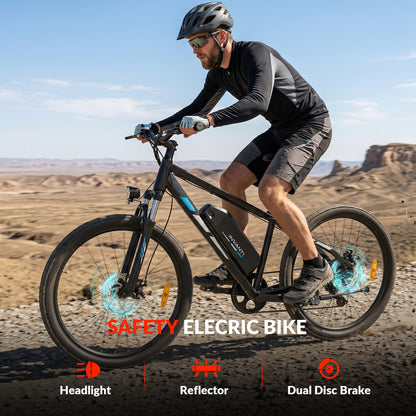 5TH WHEEL METROX Commuter Electric Bike - 350W Rated Motor, 20 MPH Top Speed, 45 Mile Max Range, with 26” Tires
