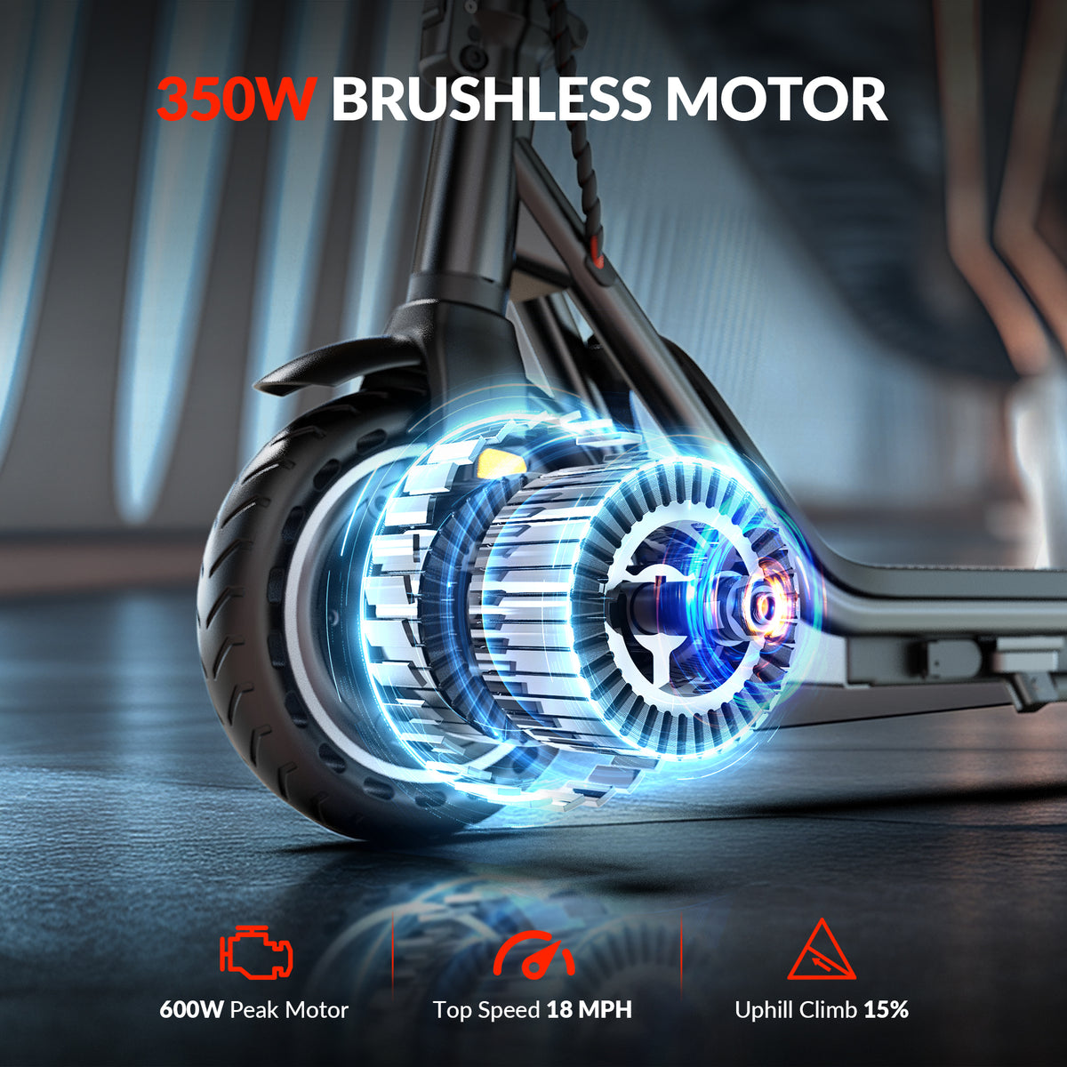 5TH WHEEL V10PLUS Electric Scooter – 500W Peak, 18 mph Top Speed, 19 Mile Max Range, 265 lbs Max Capactiy, 8.5" Solid Tires