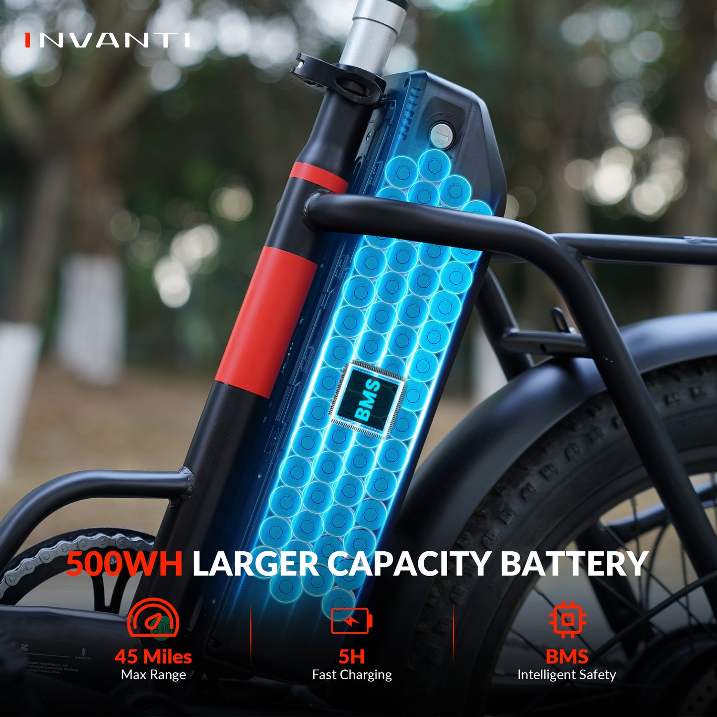 5TH WHEEL TIDE 2 Folding Utility Electric Bike - 1000W Peak Motor, 25 Mile Max Range, 330 lbs Max Capacity, 20" Fat Tires