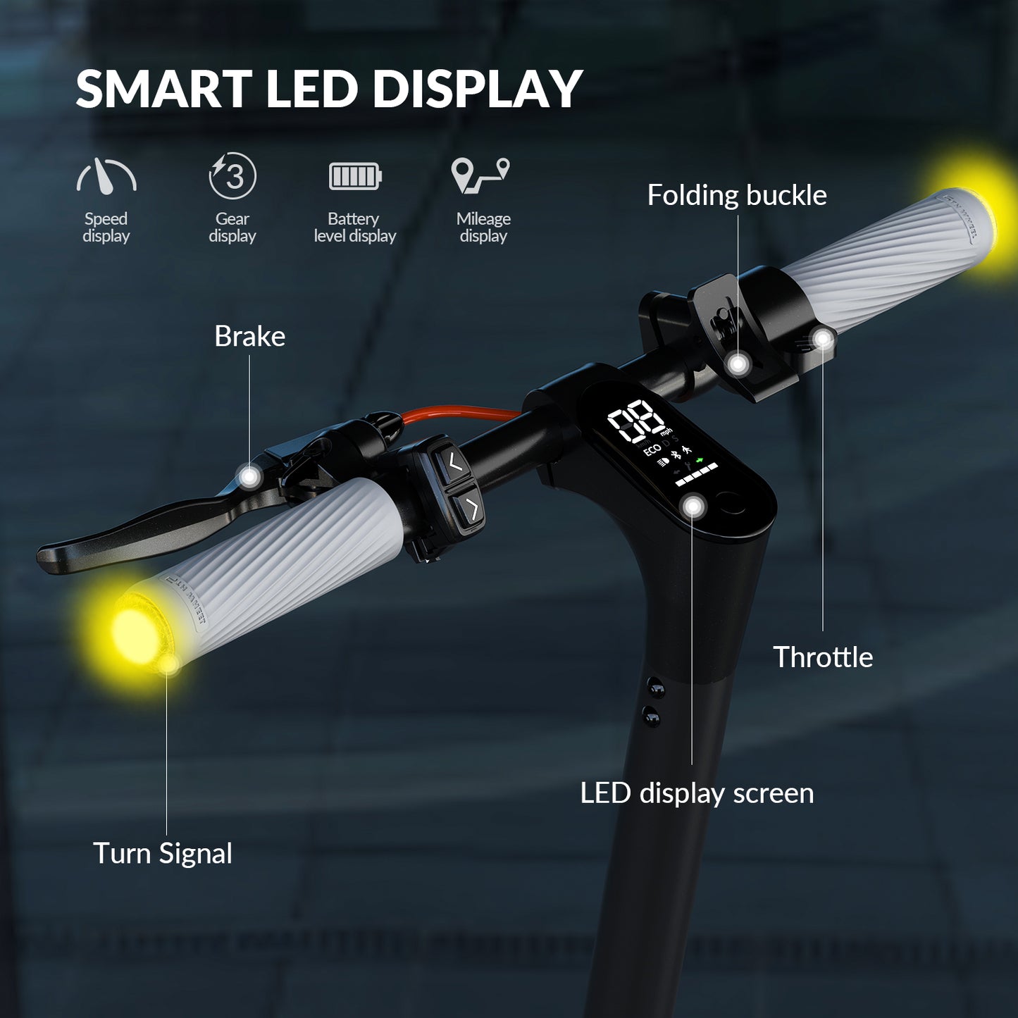 5TH WHEEL Adult Electric Scooter - 500W Peak, 265 lbs Capacity, 8.5" Solid Tires, Turn Signals