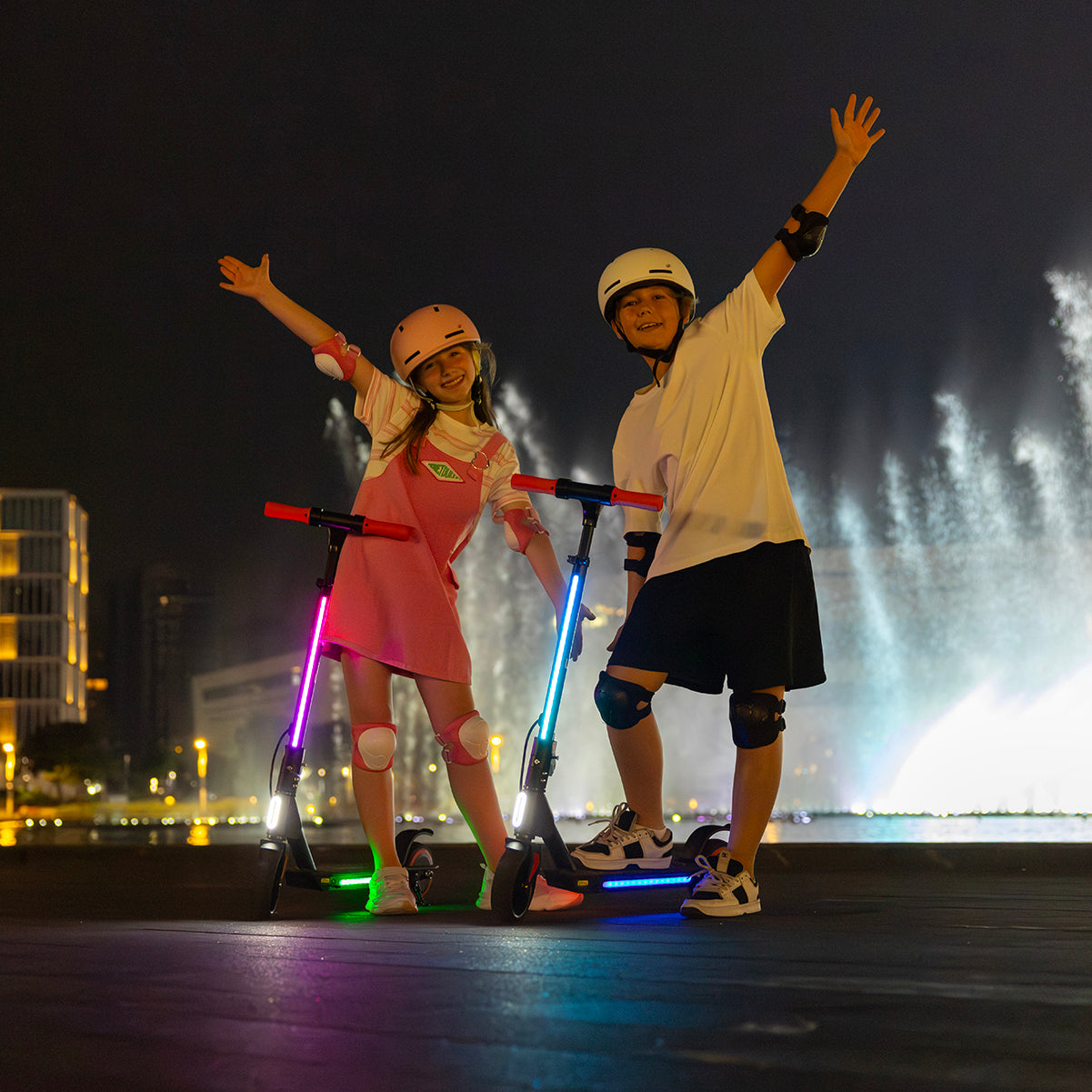 5TH WHEEL Kids Electric Scooter | 150W Rated Motor, 20 Mile Range, Adjustable Height Stem with Ambient Lighting System