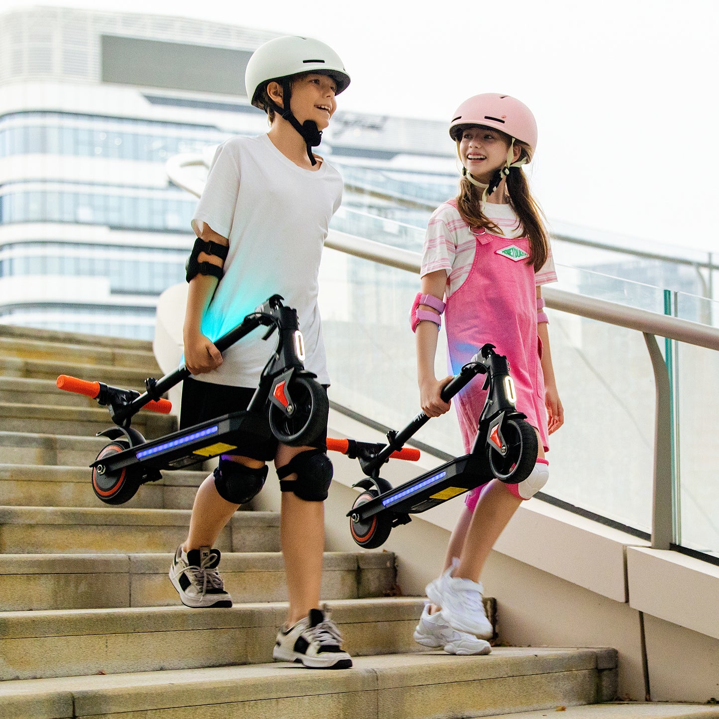 5TH WHEEL Kids Electric Scooter | 150W Rated Motor, 20 Mile Range, Adjustable Height Stem with Ambient Lighting System