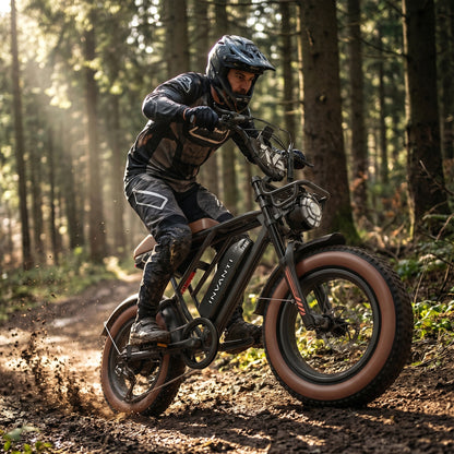 5TH WHEEL NITROX Retro Electric Bike -  1500W Peak Motor, 20 MPH Top Speed, 44 Mile Max Range, with 20" Off-Road Fat Tires