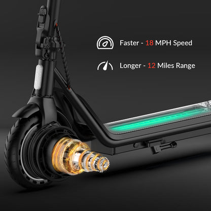 5TH WHEEL Adult Electric Scooter - 500W Peak, 265 lbs Capacity, 8.5" Solid Tires, Turn Signals