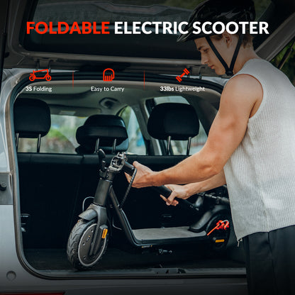 5TH WHEEL V10PLUS Electric Scooter – 500W Peak, 18 mph Top Speed, 19 Mile Max Range, 265 lbs Max Capactiy, 8.5" Solid Tires