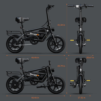 5TH WHEEL TRANSIT Compact Electric Bike | 700W Peak Motor & 20 Mile Range