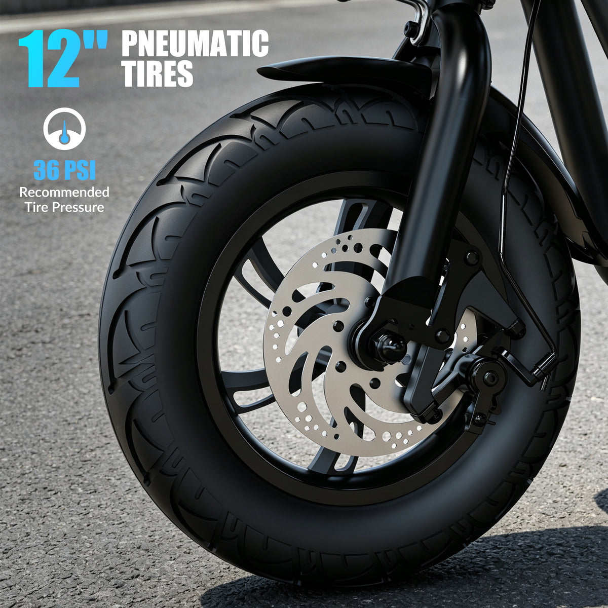 5TH WHEEL T20PRO Seated Electric Scooter w/ Rear Basket - 700W Peak, 20 mph Top Speed, 20 Mile Max Range, 265 lbs Max Capacity, 12" Tires
