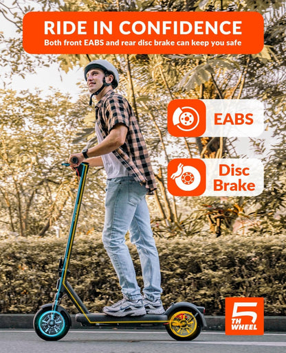 5TH WHEEL V40PRO Electric Scooter | 800W Peak Motor & 25 Mile Range with Ambient Lighting System