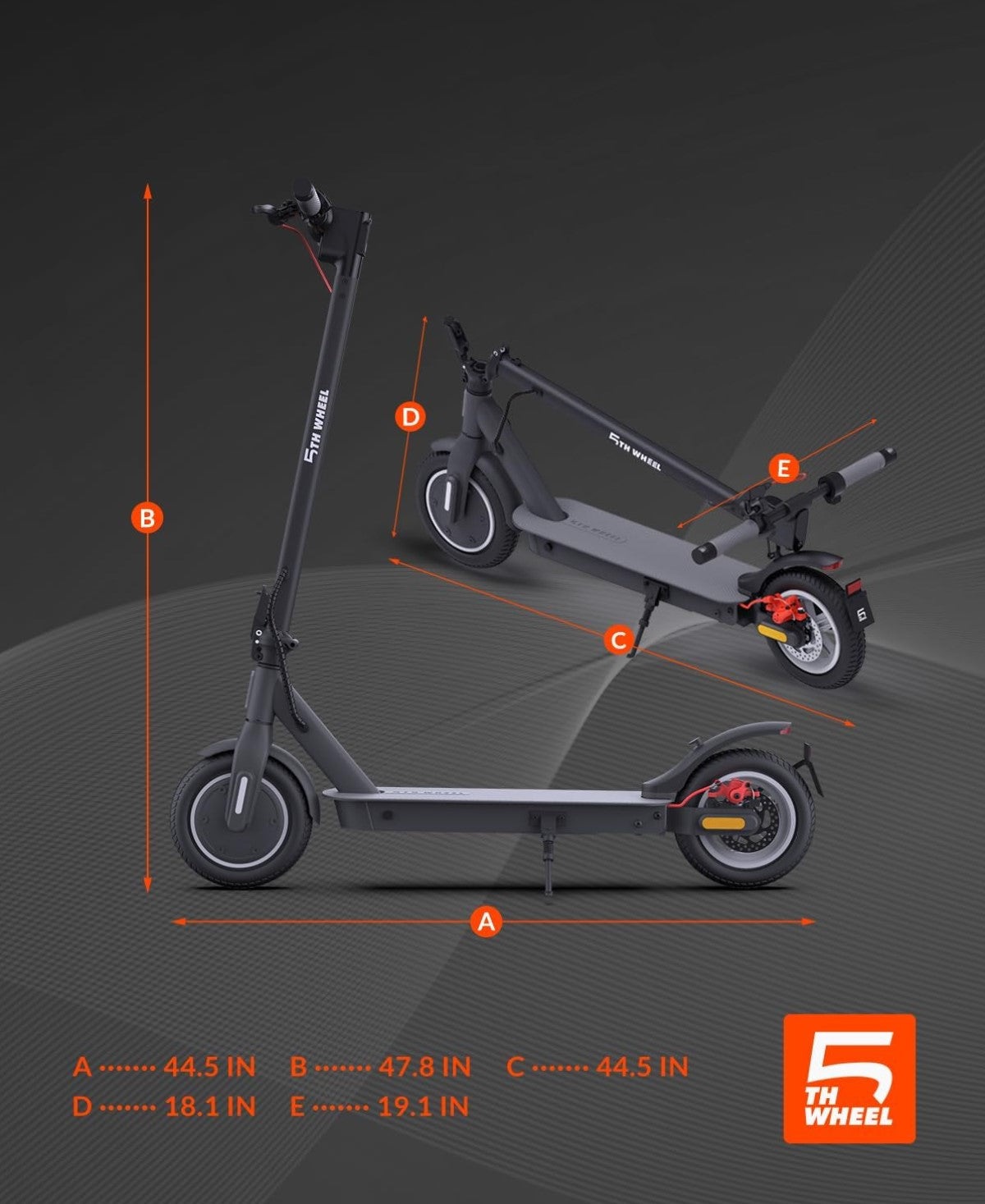 5TH WHEEL V30PRO Electric Scooter - 700W Peak, Rear Suspension, 10" Solid Tires, Turn Signals