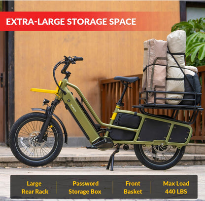 5TH WHEEL TORNADO Full Utility Cargo Electric Bike | 1000W Peak Motor & 25 Mile Range