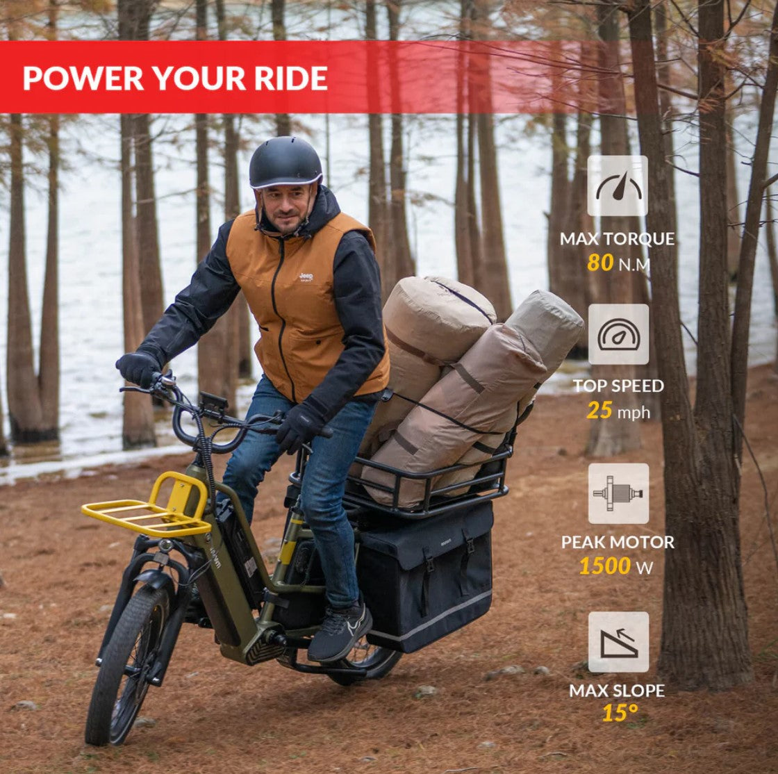 5TH WHEEL TORNADO Full Utility Cargo Electric Bike | 1000W Peak Motor & 25 Mile Range